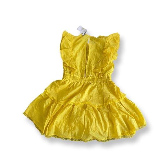 Yellow Ruffled Mini Dress - Picture 2 of 4